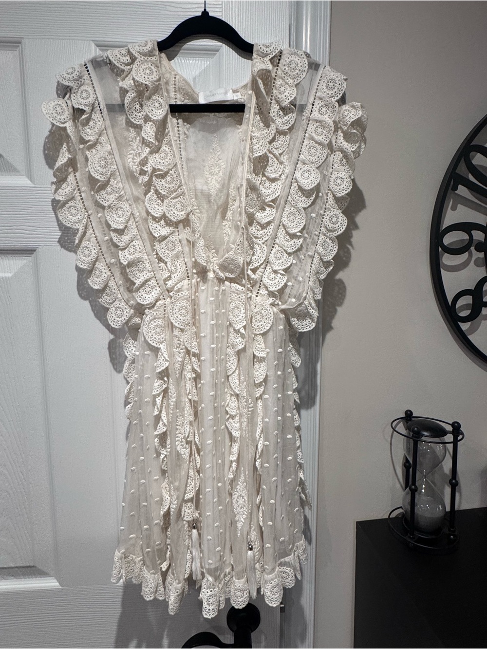 Zimmermann Cream Embroidered Lace dress cover up